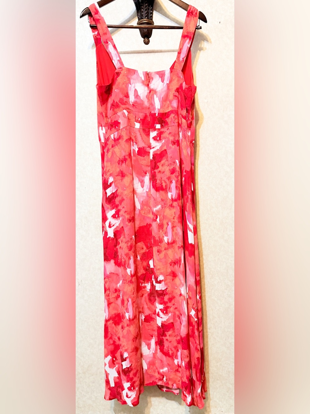 Donna Karan New York Watercolor Floral Maxi Dress 14 Resort Date Vacation Cruise - Picture 3 of 9